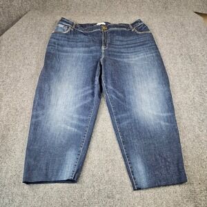 Lane Bryant Plus Dark Wash Denim Capri‎ Jeans Altered Straight Leg Cropped